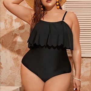 BNWOT Plus size one piece black swimsuit. Size 3XL